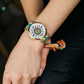 Boho Yellow Mandala Bracelet Wrist Watch For Women, 7 of 7
