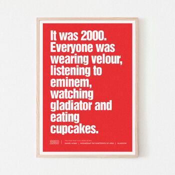'It Was …' Personalised Popular Culture Year Gift Print, 10 of 10