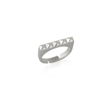 Pyramid Adjustable Sterling Silver Ring, 2 of 3