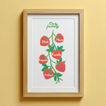 Personalised Family Tree Strawberry Print, 3 of 3