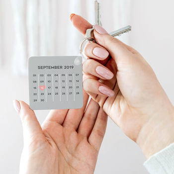 Personalised Photo Calendar Couple's Keyring, 6 of 9