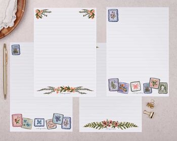 Floral Stamps Writing Paper Gift Box Set, 4 of 4