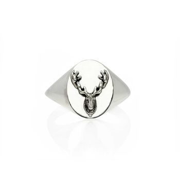 Reindeer Head Signet Ring – Silver, 2 of 8