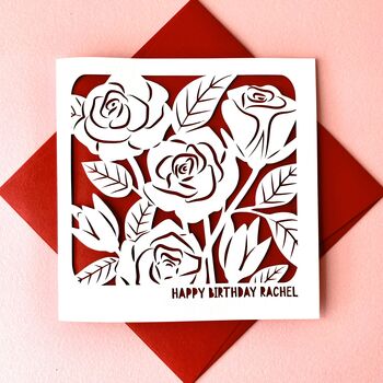 Personalised June Rose Birth Flower Card, 4 of 5