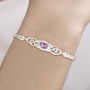 Solid Sterling Silver Celtic Amethyst Bangle, thumbnail 1 of 12