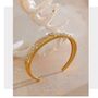 Monaco D'or Gold Crystal Love Heart Stone Pavé Charm Gift Bangle, thumbnail 2 of 4