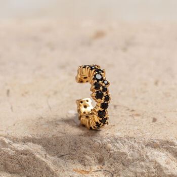 Gold Vermeil Plated Ear Cuff With Black Cubic Zirconia, 3 of 8