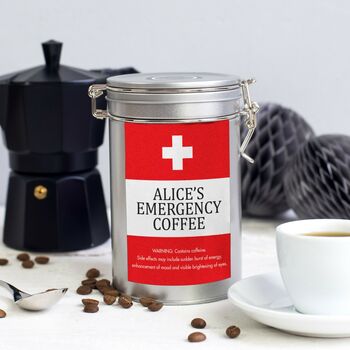 Novelty 'Emergency' Personalised Coffee Gift In Tin, 5 of 7