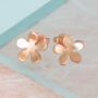 Blossom Flower Gold Plated Sterling Silver Stud Earrings, thumbnail 3 of 5