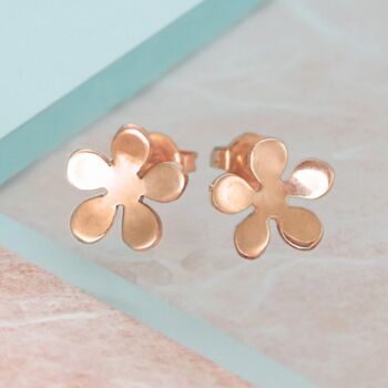 Blossom Flower Gold Plated Sterling Silver Stud Earrings, 3 of 5