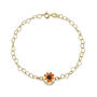 Real Flower Heart Chain 18ct Gold Plated Silver Bracelet – 11 Floral Styles, thumbnail 11 of 12