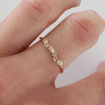 Aurelia 9 Ct Gold Thin Diamond Stacking Ring, 5 of 7