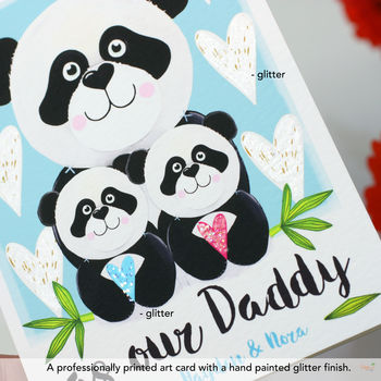 Personalised Panda Twins Father's Day Card, 2 of 10
