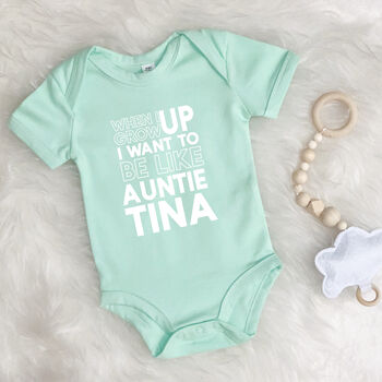 When I Grow Up I Want To Be Like… Personalised Babygrow, 2 of 11