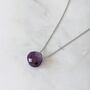 Amethyst Teardrop February Birthstone Necklace, Silver, thumbnail 3 of 5