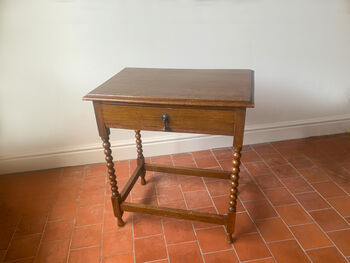 1920's Barley Twist Oak Hall Table / Side Table, 5 of 9