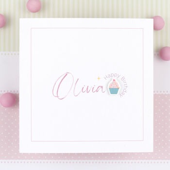Handmade Personalised Cupcake Age Birthday Card Pink, 4 of 8