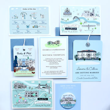 Seaside Wedding Venue Map Invitation, 4 of 5