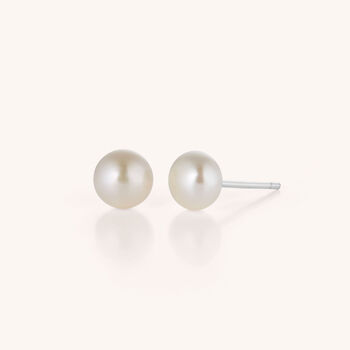 Pearl Button Stud Earrings, 2 of 6