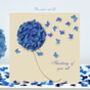 Thinking Of You All Butterfly Blue Hydrangea Card, thumbnail 1 of 11