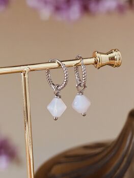 Aurora Rhombus Dendritic Agate Earrings, 6 of 8