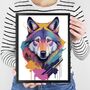 Painterly Wolf Portrait Illustration Art Print, thumbnail 4 of 4