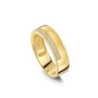 Single Crystal Band Ring 18 K Gold Plated Solid Silver, thumbnail 3 of 5
