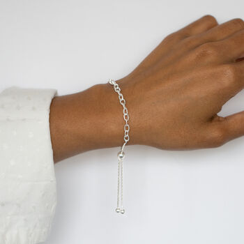 Personalised Sterling Silver Chain Slider Bracelet, 3 of 8