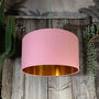 Dirty Pink Lampshade With Copper Or Gold Foil Lining, thumbnail 1 of 11