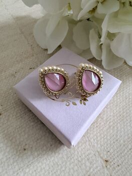Pink Gold Stud Earrings, 2 of 3