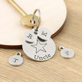 Uncle Gift Personalised Pewter Keyring, 5 of 5