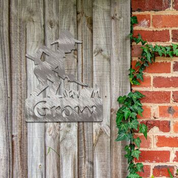 Grow Sign, Garden Sign, Rusted Metal Garden Decor, 5 of 10