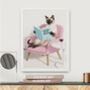 Your Own Cat Reading Book Wall Art Print | Customise Colours And Book Title, thumbnail 3 of 4