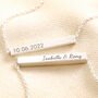 Personalised Sterling Silver Horizontal Bar Necklace, thumbnail 1 of 5