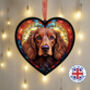 Working Cocker Spaniel Stained Glass Effect Heart Suncatcher, thumbnail 4 of 5