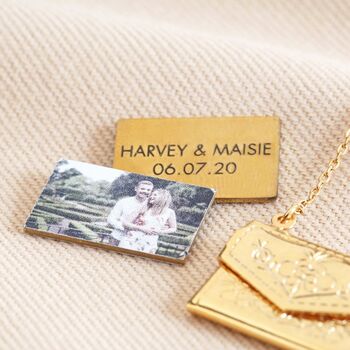 Personalised Envelope Locket Necklace With Hidden Photo, 5 of 9