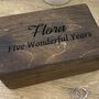 Carved Personalised Wooden Anniversary Box, thumbnail 4 of 7