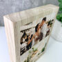 Personalised Freestanding Two Photos Giant Wooden Block 21cm X 15cm Portrait, thumbnail 4 of 5