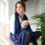 Personalised Navy Scarf With Colourful Stripes, thumbnail 2 of 6