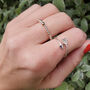 Mixed Metal Sterling Silver 925 Stacking Stretch Bead Ring, thumbnail 8 of 10