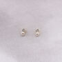9ct Solid Gold Pearl With Cubic Zirconia Stud Earrings, thumbnail 1 of 4