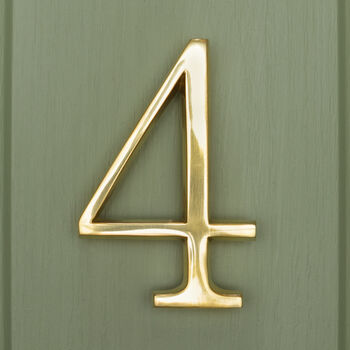 Premium Floating Plain House Numbers In Brass Finish, 10 of 12