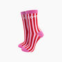 Love Stripes Combed Cotton Glitter Socks In Red/Pink, thumbnail 1 of 4