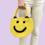 Smile Face Straw Basket Bag, thumbnail 2 of 7