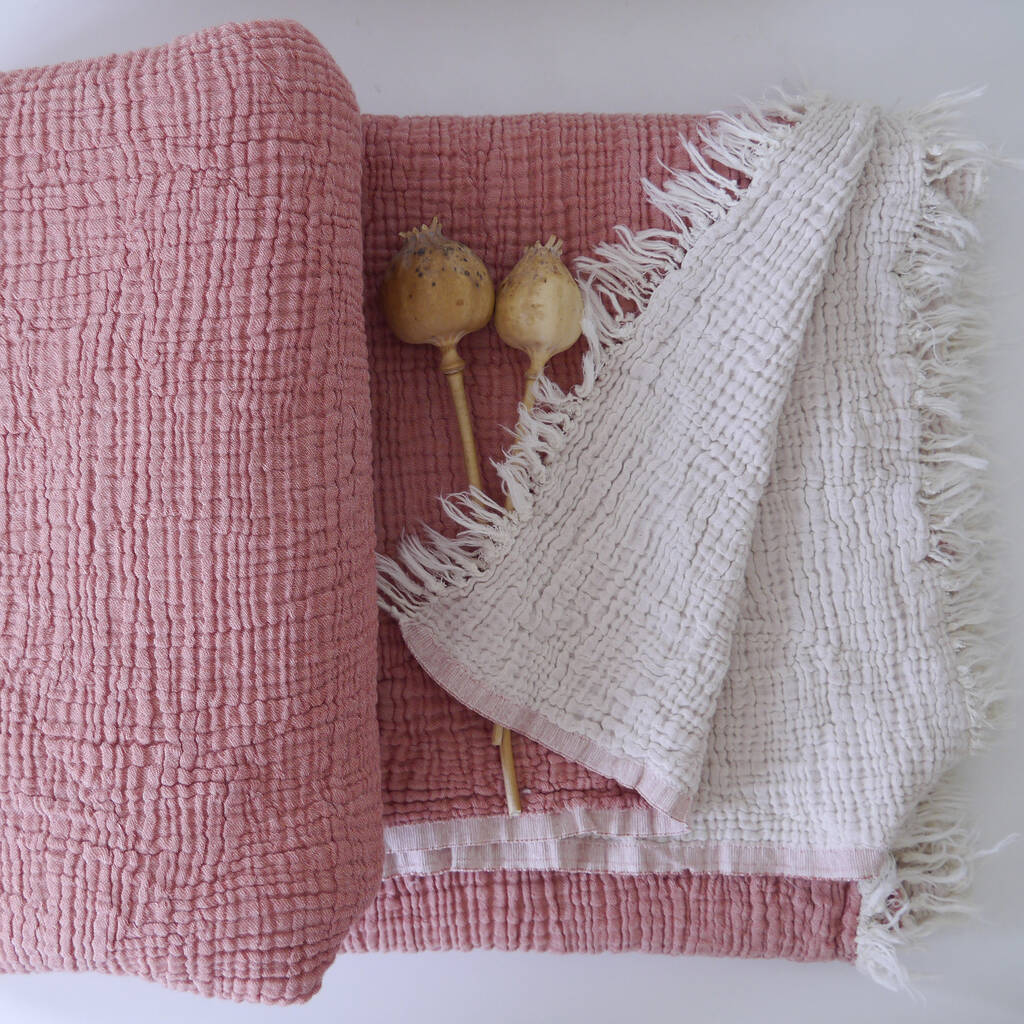 Super King Size Cotton Gauze Blanket By Living Roots