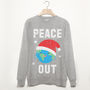 Peace Out Men's Festive Christmas Sweatshirt, thumbnail 1 of 2