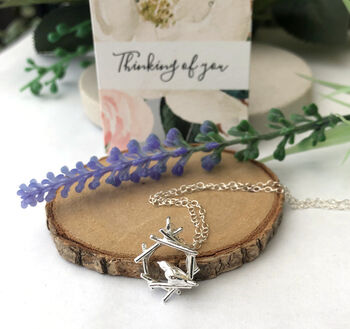 Sterling Silver Mini Robin Bird Nest Necklace, 12 of 12