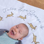 Personalised Bunny Rabbit Baby Milestone Blanket, thumbnail 2 of 10
