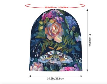 Chemo Headwear Beanie Hat Bandana Super Soft Butterfly Navy, 2 of 5