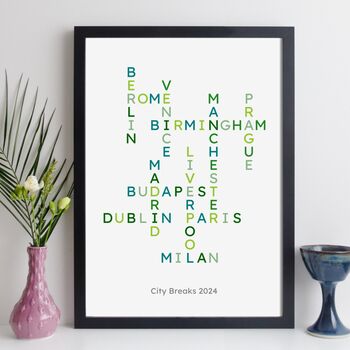 Personalised Travel Print Destinations Traveller Gift, 8 of 11